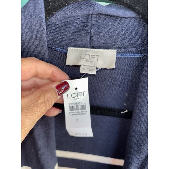 LOFT XL NWT 100% Cotton Long Sleeve Open Lightweight Cardigan Size XL - Picture 8 of 10
